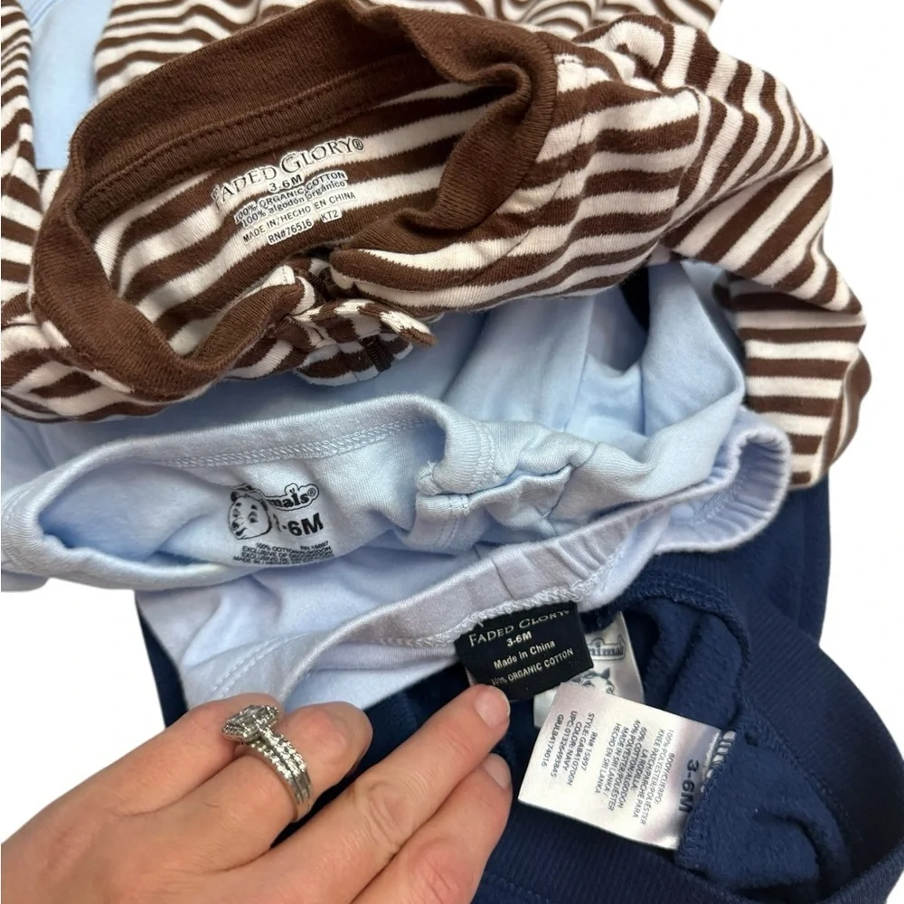 Faded Glory & Garanimals Blue and Brown Kids Bundle size 3-6 Months.